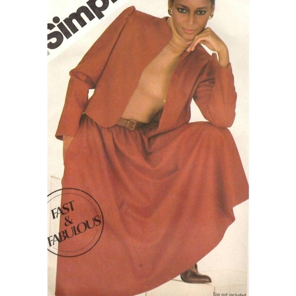 Simplicity 5168 Pattern Skirt Jacket Miss 10 Vintage Unlined Western Rodeo